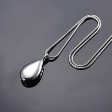 Load image into Gallery viewer, Modern Silver Water Drop Cremation Urn Necklace