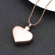 Load image into Gallery viewer, "Mom, Love You Forever" Heart Shaped Cremation Urn Necklace With Rhinestone