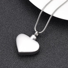 Load image into Gallery viewer, "Mom, Love You Forever" Heart Shaped Cremation Urn Necklace With Rhinestone