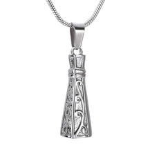 Load image into Gallery viewer, Ornate Lighthouse Cremation Urn Necklace