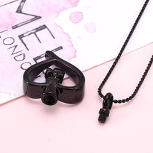 Load image into Gallery viewer, Paw Print In Heart Pet Cremation Urn Necklace