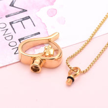 Load image into Gallery viewer, Paw Print In Heart Pet Cremation Urn Necklace