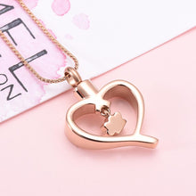 Load image into Gallery viewer, Paw Print In Heart Pet Cremation Urn Necklace