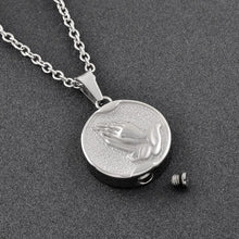 Load image into Gallery viewer, Praying Hands Cremation Urn Necklace