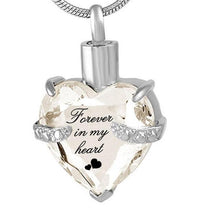 Load image into Gallery viewer, Rhinestone Heart Shaped "Forever In My Heart" Engraving Urn Necklace