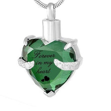 Load image into Gallery viewer, Rhinestone Heart Shaped "Forever In My Heart" Engraving Urn Necklace