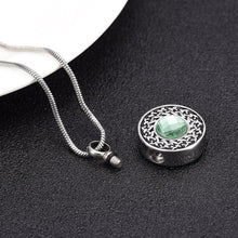 Load image into Gallery viewer, Celtic Round Pendant Cremation Urn Necklace