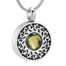 Load image into Gallery viewer, Celtic Round Pendant Cremation Urn Necklace