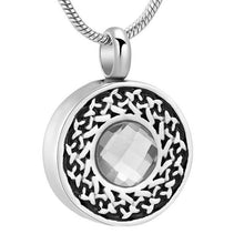 Load image into Gallery viewer, Celtic Round Pendant Cremation Urn Necklace