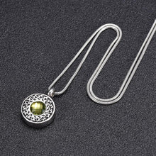Load image into Gallery viewer, Celtic Round Pendant Cremation Urn Necklace