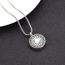 Load image into Gallery viewer, Celtic Round Pendant Cremation Urn Necklace