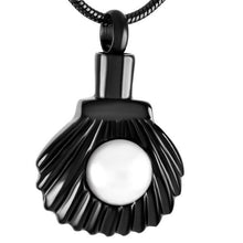Load image into Gallery viewer, Seashell &amp; Pearl Cremation Urn Necklace