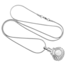 Load image into Gallery viewer, Seashell &amp; Pearl Cremation Urn Necklace