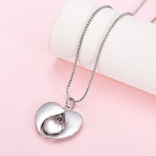 Load image into Gallery viewer, Silver Angel Wings &amp; Heart Cremation Urn Necklaces