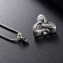 Load image into Gallery viewer, Silver Celtic Knot Cremation Urn Necklace
