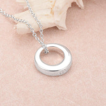 Load image into Gallery viewer, Silver Circle Cremation Urn Necklace