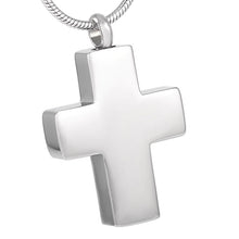 Load image into Gallery viewer, Silver Cross Cremation Urn Necklace
