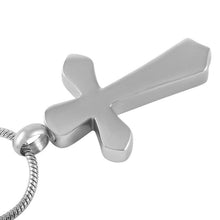 Load image into Gallery viewer, Silver Cross Cremation Urn Necklace