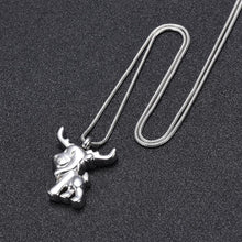 Load image into Gallery viewer, Silver Cute Moose Cremation Urn Necklace