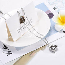Load image into Gallery viewer, Silver Double Heart Cremation Urn Necklace