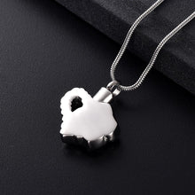 Load image into Gallery viewer, Silver Floral Heart Cremation Urn Necklace