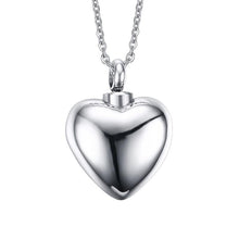 Load image into Gallery viewer, Silver Heart Cremation Necklace Pendant