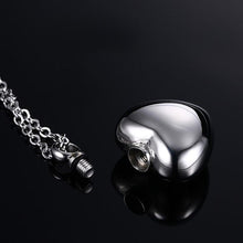 Load image into Gallery viewer, Silver Heart Cremation Necklace Pendant