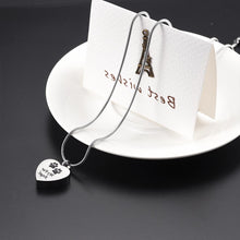 Load image into Gallery viewer, Silver Heart My Fur Angel &amp; Paws Cremation Urn Necklace