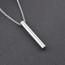 Load image into Gallery viewer, Silver Minimalist Cremation Urn Necklace With Rhinestone Gem