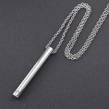 Load image into Gallery viewer, Silver Minimalist Cremation Urn Necklace With Rhinestone Gem