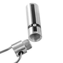 Load image into Gallery viewer, Silver Modern Cross Cylinder Cremation Urn Necklace With Rhinestone