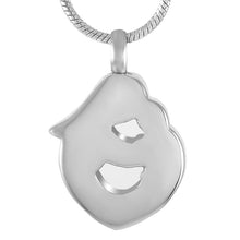 Load image into Gallery viewer, Silver Mother &amp; Child Heart Shaped Cremation Urn Necklace With Rhinestones