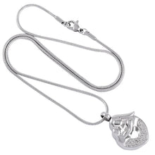 Load image into Gallery viewer, Silver Mother &amp; Child Heart Shaped Cremation Urn Necklace With Rhinestones