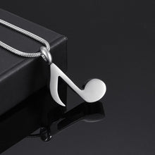 Load image into Gallery viewer, Silver Musical 8th Note Cremation Urn Necklace
