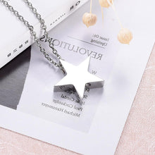 Load image into Gallery viewer, Silver Shining Star Shaped Cremation Urn Necklace