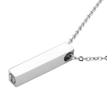 Load image into Gallery viewer, Simple Silver Column Cremation Urn Pendant Necklace