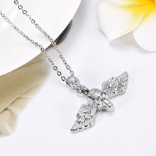 Load image into Gallery viewer, Skull With Wings Cremation Urn Necklace