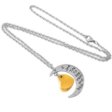 Load image into Gallery viewer, Son/Daughter Crescent Moon &amp; Heart Charm Cremation Urn Necklace