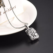 Load image into Gallery viewer, Square Shaped Tree of Life Cremation Urn Necklace