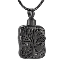 Load image into Gallery viewer, Square Shaped Tree of Life Cremation Urn Necklace