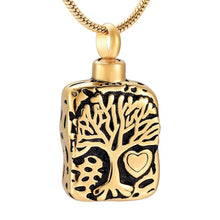 Load image into Gallery viewer, Square Shaped Tree of Life Cremation Urn Necklace