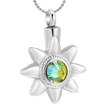 Load image into Gallery viewer, Sun Star With Rhinestone Inlay Cremation Urn Necklace