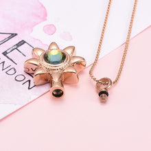 Load image into Gallery viewer, Sun Star With Rhinestone Inlay Cremation Urn Necklace