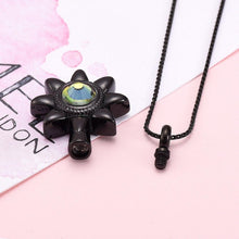 Load image into Gallery viewer, Sun Star With Rhinestone Inlay Cremation Urn Necklace