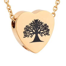 Load image into Gallery viewer, Tree of Life Inside A Heart Cremation Urn Necklace