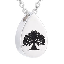 Load image into Gallery viewer, Tree of Life Teardrop Cremation Urn Necklace