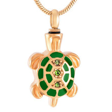 Load image into Gallery viewer, Turtle Shaped Cremation Urn Necklace