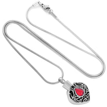 Load image into Gallery viewer, Vintage Heart Shaped Cremation Urn Necklaces With Rhinestone Gemstone