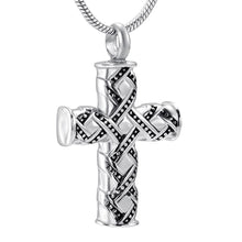 Load image into Gallery viewer, Wrapped Cross Cremation Urn Necklace