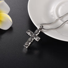 Load image into Gallery viewer, Wrapped Cross Cremation Urn Necklace